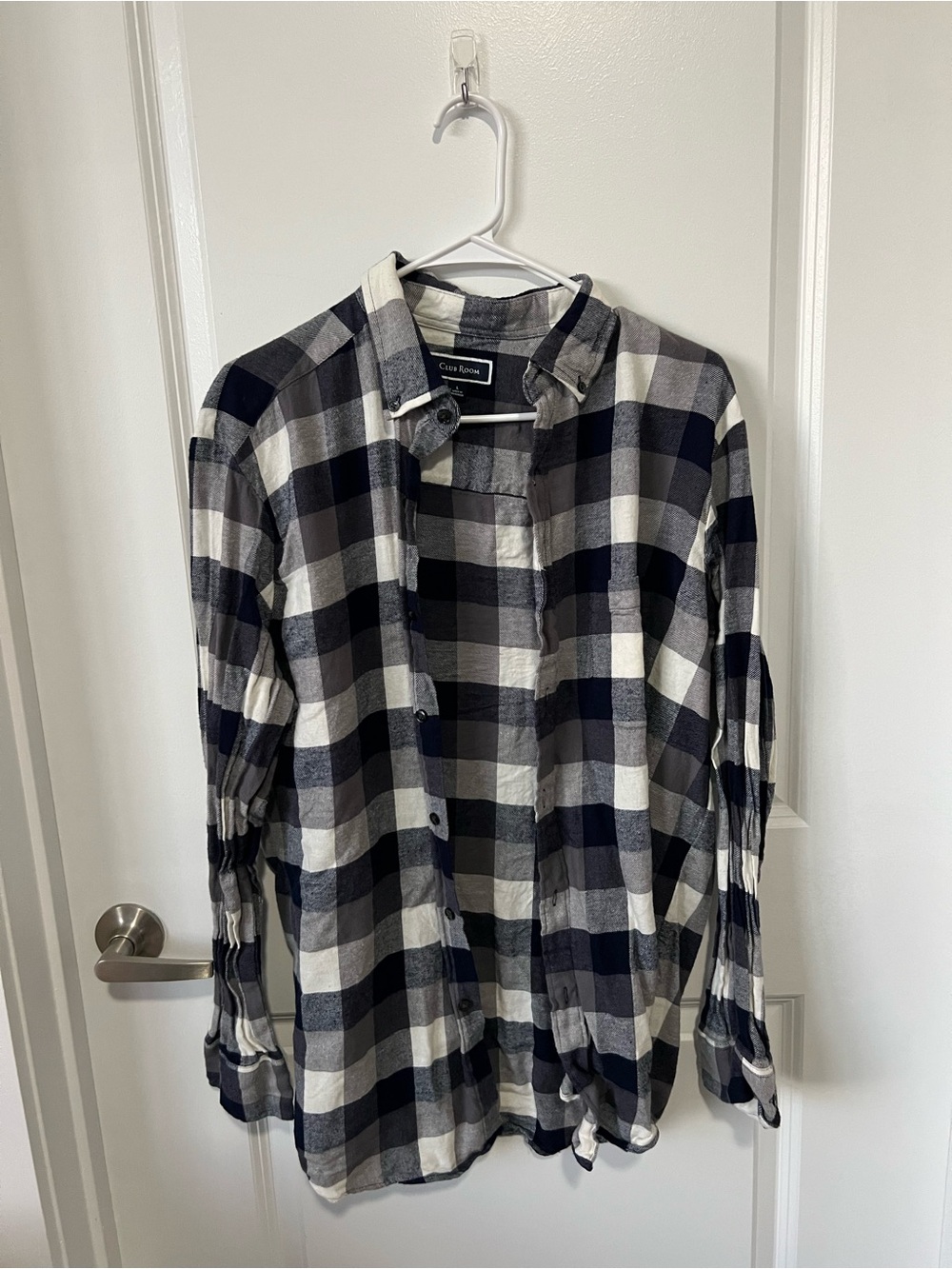 Club Room Black and White Plaid Button-Down Shirt